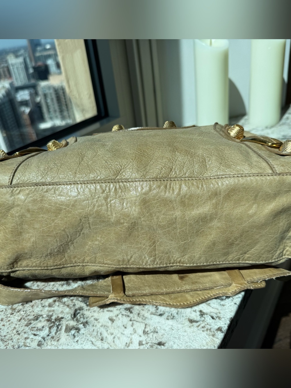 Balenciaga City Bag in Beige with Gold Tone Hardware Pre-2011 - Picture 3 of 15
